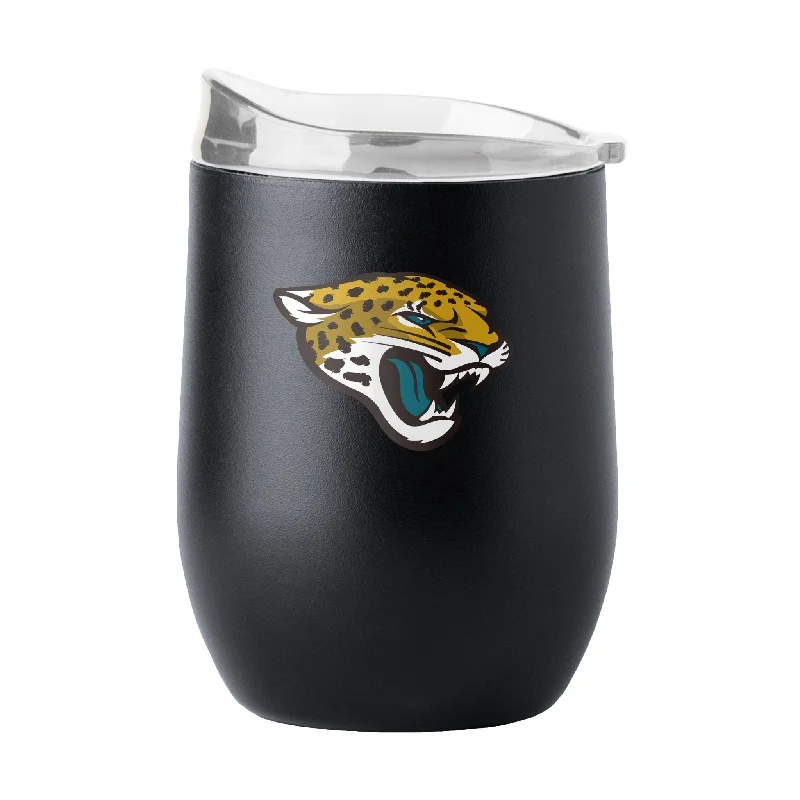 Custom printed team cups for fan groups-Jacksonville Jaguars 16oz Flipside Powder Coat Curved Beverage