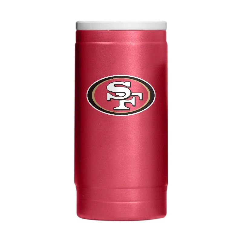 Custom team cups with detachable bases-San Francisco 49ers Flipside Powder Coat Slim Can Coolie