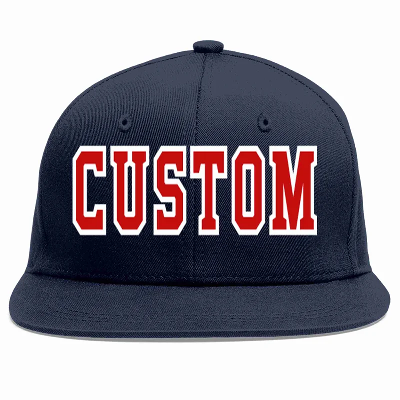 High-quality baseball caps-Custom Navy Red-White Casual Sport Baseball Cap