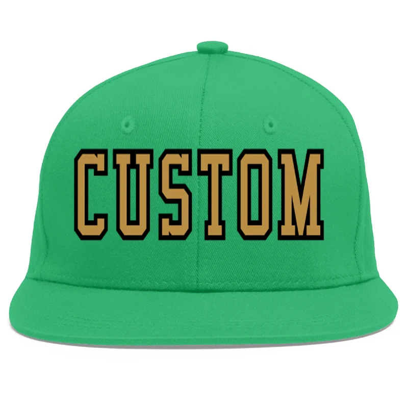 Baseball cap outfit pairing tips-Custom Teal Old Gold-Black Flat Eaves Sport Baseball Cap