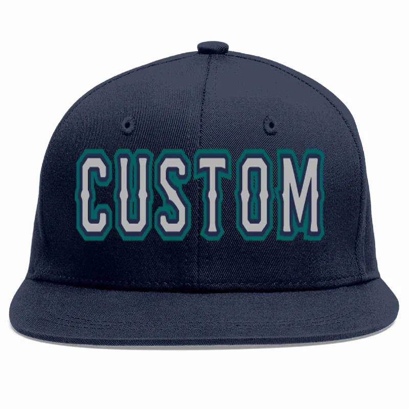 Winter-friendly baseball caps-Custom Navy Gray-Navy Casual Sport Baseball Cap