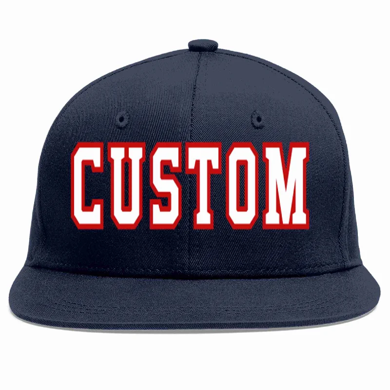 Lightweight baseball caps-Custom Navy White-Red Casual Sport Baseball Cap