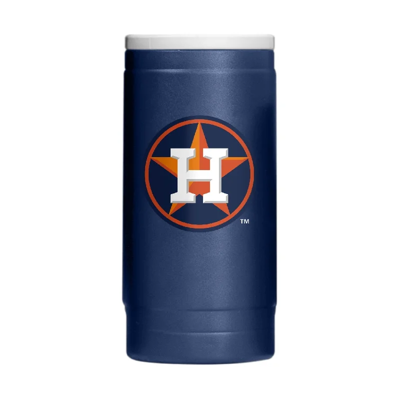 Personalized glass team cups-Houston Astros Flipside Powder Coat Slim Can Coolie