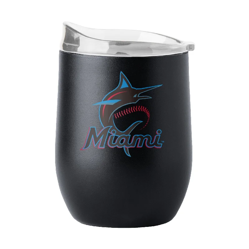 Exclusive team cups for top sponsors-Miami Marlins 16oz Flipside Powder Coat Curved Beverage