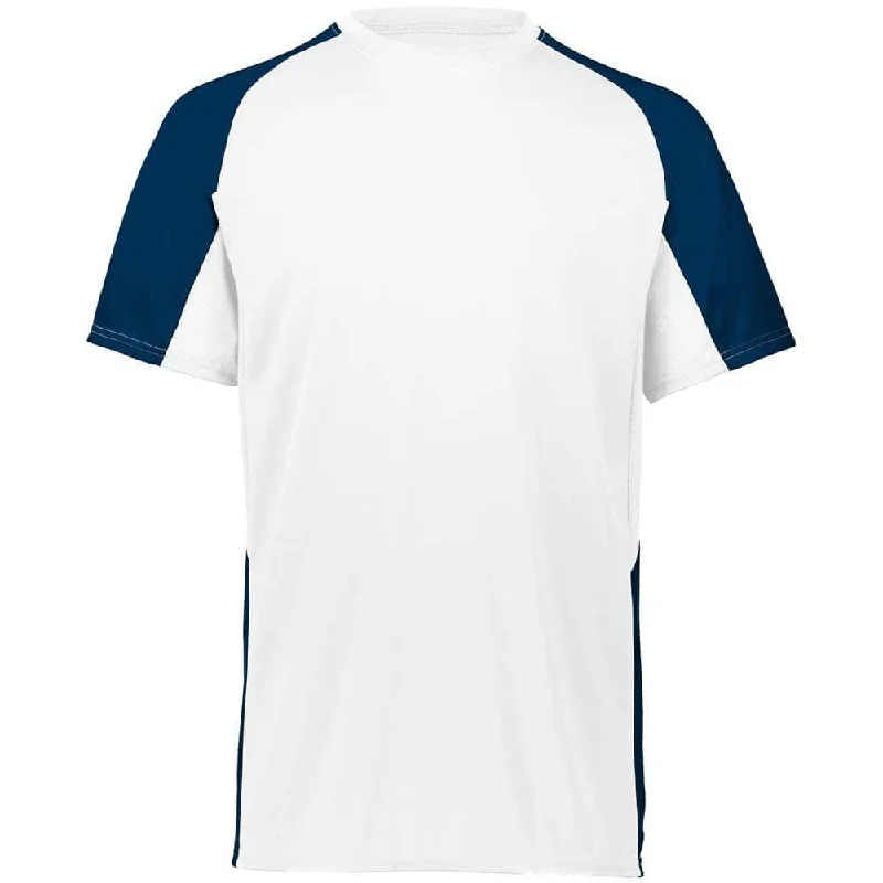 Baseball jerseys with adjustable sizing for youth and adults-Cutter Baseball Jersey White-Navy