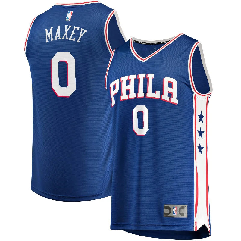 Basketball jerseys for college teams-Tyrese Maxey Philadelphia 76ers Branded Youth 2020/21 Fast Break Basketball Jersey - Icon Edition - Royal