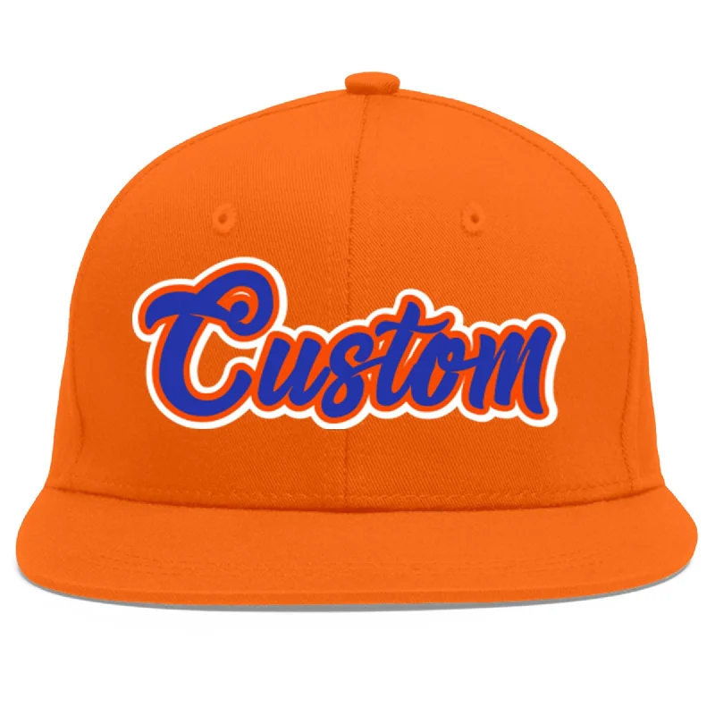 How to choose the right baseball cap-Custom Orange Royal-Orange Flat Eaves Sport Baseball Cap