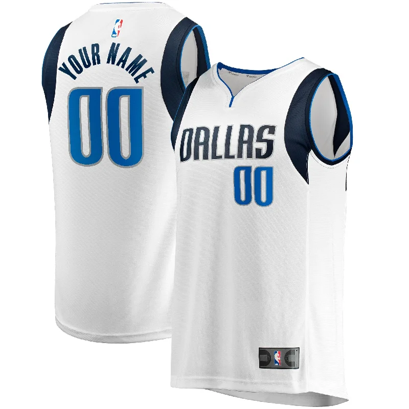 Affordable custom basketball jerseys in bulk-Dallas Mavericks Branded Youth Fast Break Custom Basketball Jersey - Association Edition - White