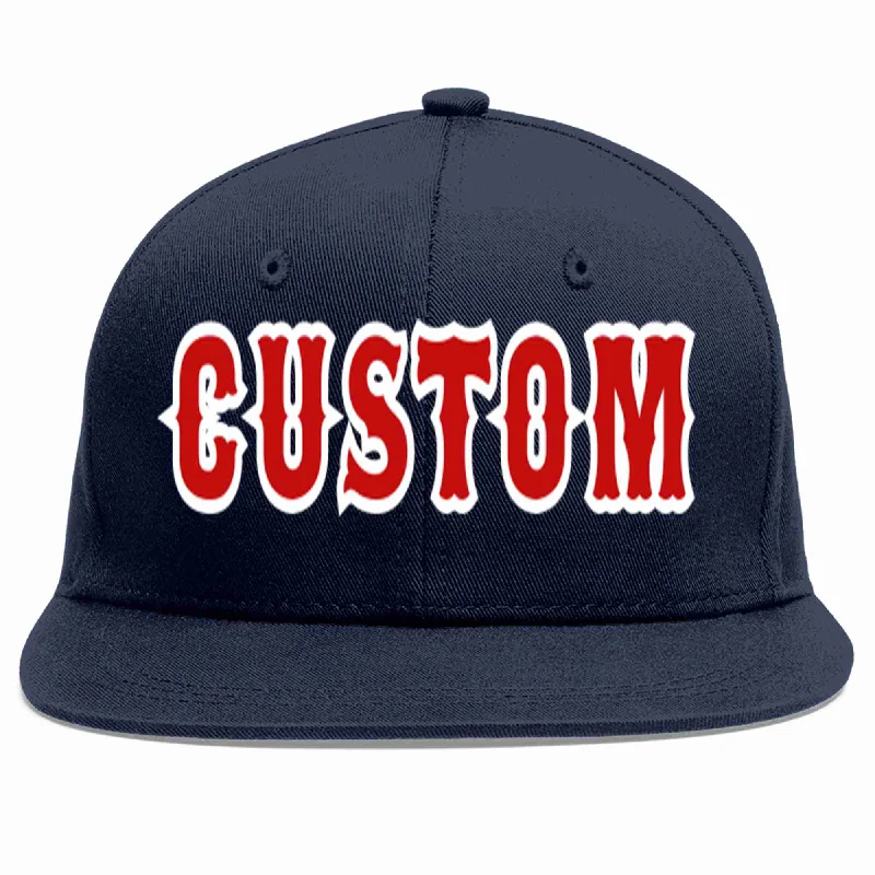 Stylish and functional baseball caps-Custom Navy Red-White Casual Sport Baseball Cap