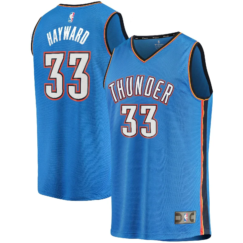 Basketball jerseys with custom designs for special events-Gordon Hayward Oklahoma City Thunder Branded Youth Fast Break Player Basketball Jersey - Icon Edition - Blue