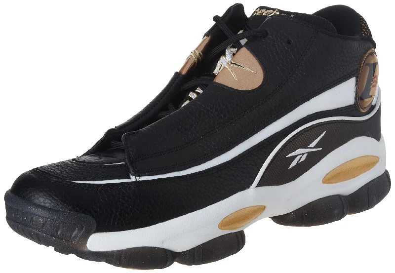 Lightweight basketball shoes for faster movement-Reebok THE ANSWER DMX Leather Basketball Basketball Shoes B/W 12 Medium (D)