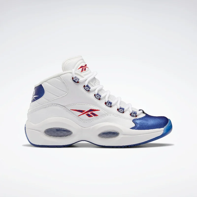 Basketball shoes with the best arch support-Reebok Footwear Men Question Mid Shoes Ftwwht/Clacob/Clear