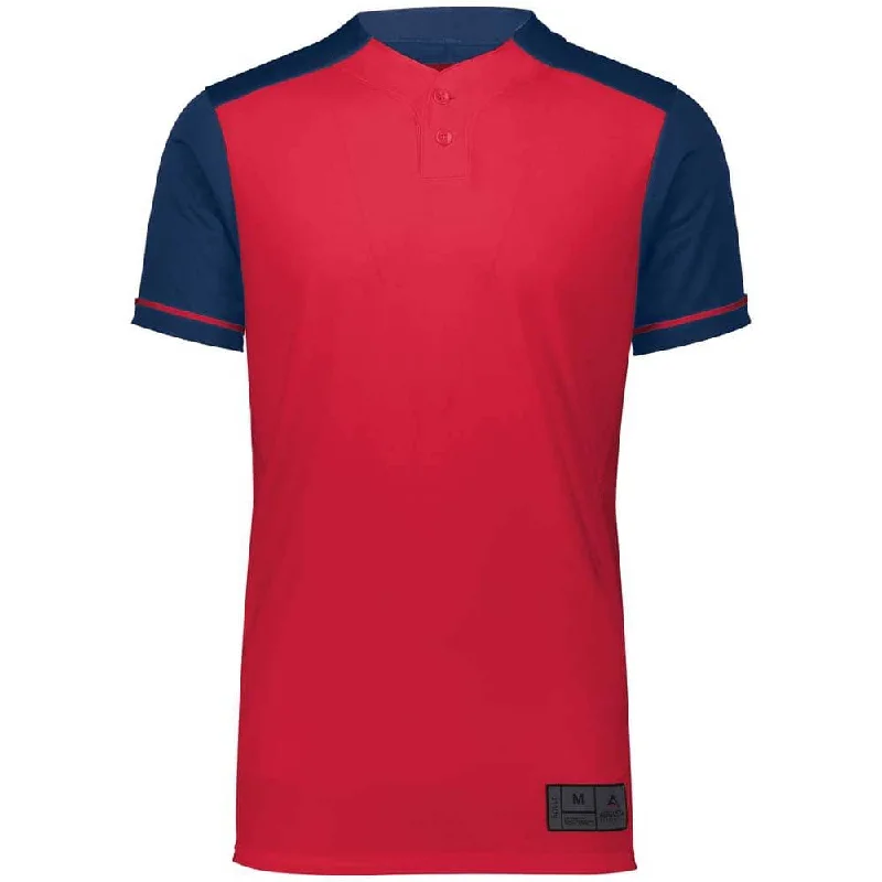 Stylish baseball jerseys for casual wear and sports events-Closer 2 Button Navy-Scarlet Baseball Jersey