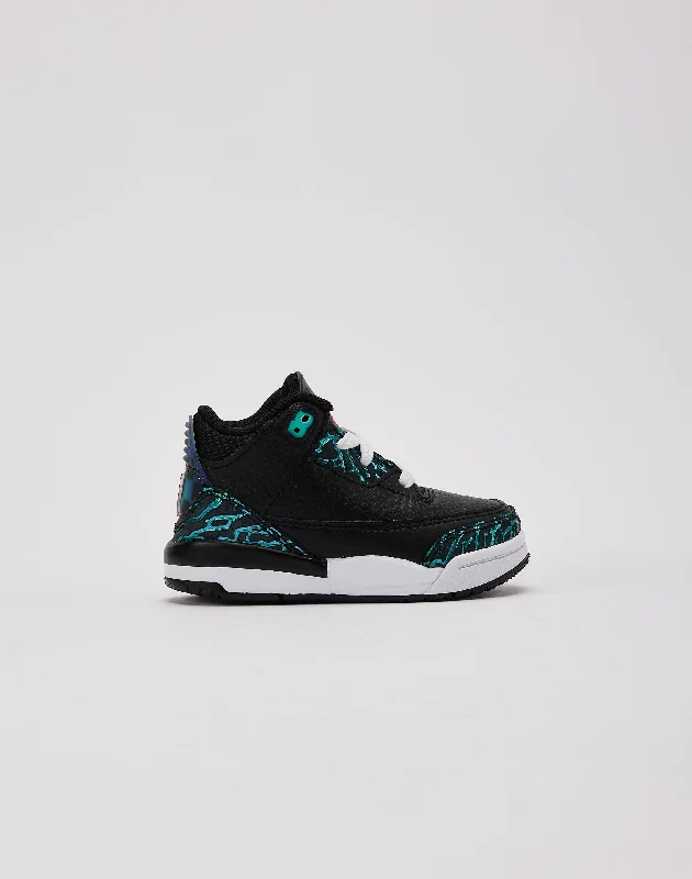 Best basketball shoes for flat-footed players-Jordan Air Jordan 3 Retro SE 'Black and Hyper Jade' Toddler