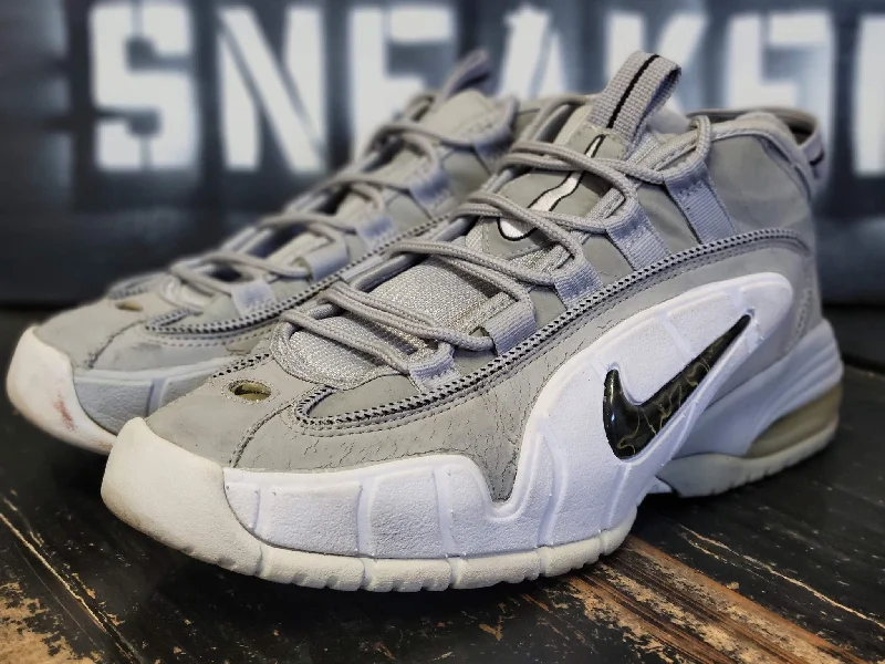 Durable basketball shoes for rough courts-2011 Nike Air Max Penny I Wolf Gray/White Basketball Shoes 311089-003 Men 8