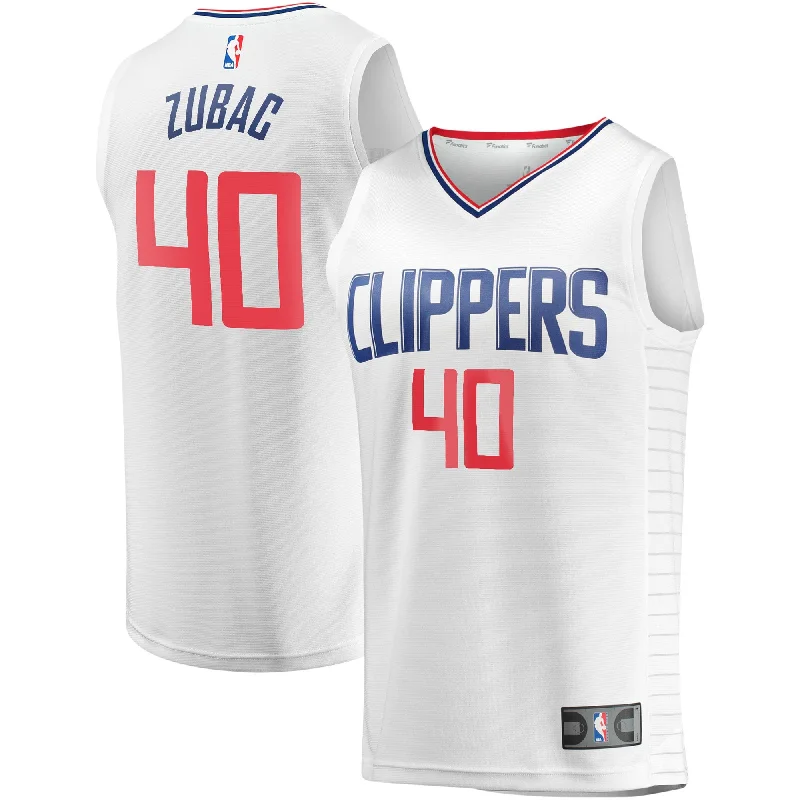 Basketball jerseys for all levels of play-Ivica Zubac La Clippers Branded Youth Fast Break Player Basketball Jersey - Association Edition - White