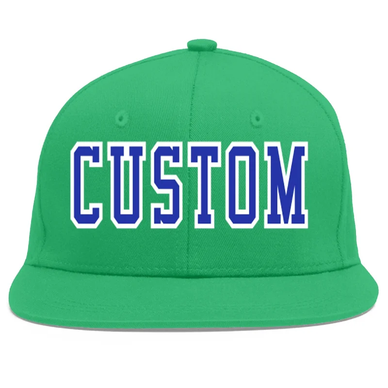 How to choose the right baseball cap-Custom Teal Royal-White Flat Eaves Sport Baseball Cap