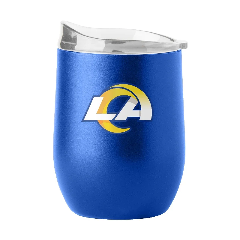 Custom team cups for local sports leagues-Los Angeles Rams 16oz Flipside Powder Coat Curved Beverage