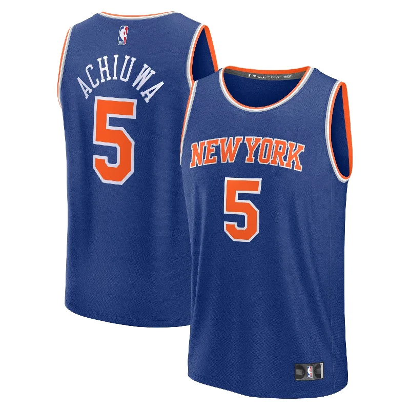 Basketball jerseys with multiple pockets for convenience-Precious Achiuwa New York Knicks Branded Youth Fast Break Player Basketball Jersey - Icon Edition - Royal