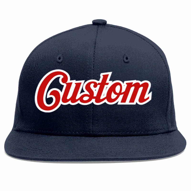 Baseball caps for extreme sports-Custom Navy Red-White Casual Sport Baseball Cap