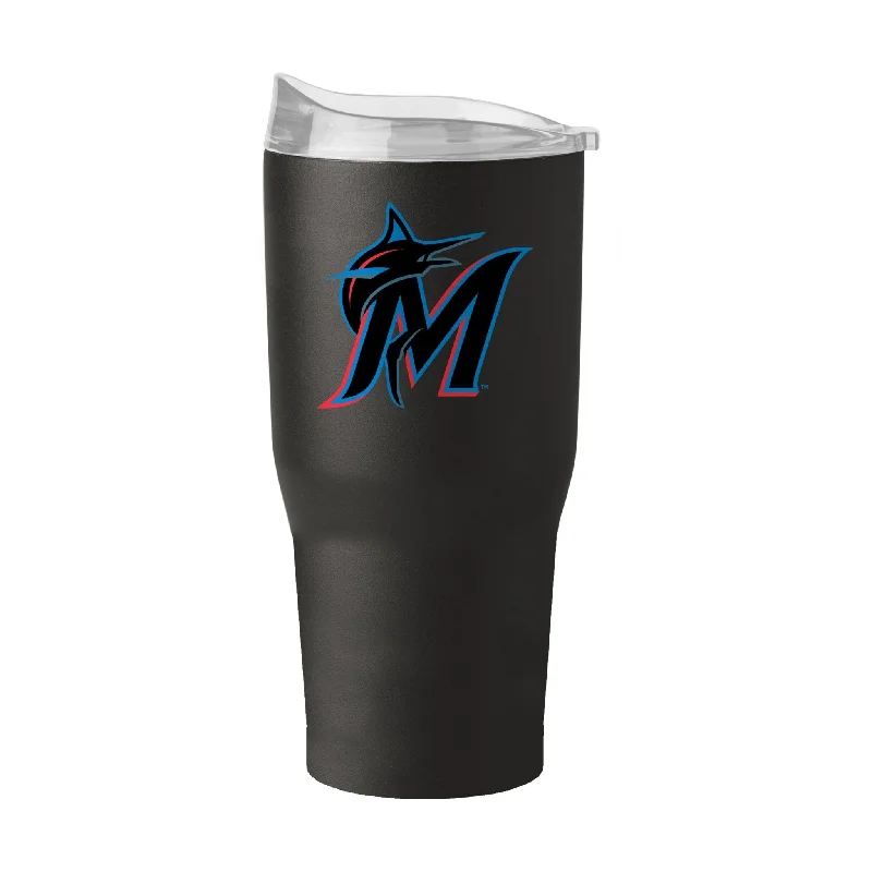 Affordable team cups for parties and events-Miami Marlins 30oz Flipside Powder Coat Tumbler