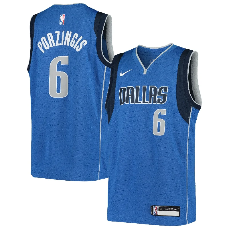 Lightweight and breathable basketball jerseys for athletes-Kristaps Porzingis Dallas Mavericks Youth Swingman Basketball Jersey - Icon Edition - Blue