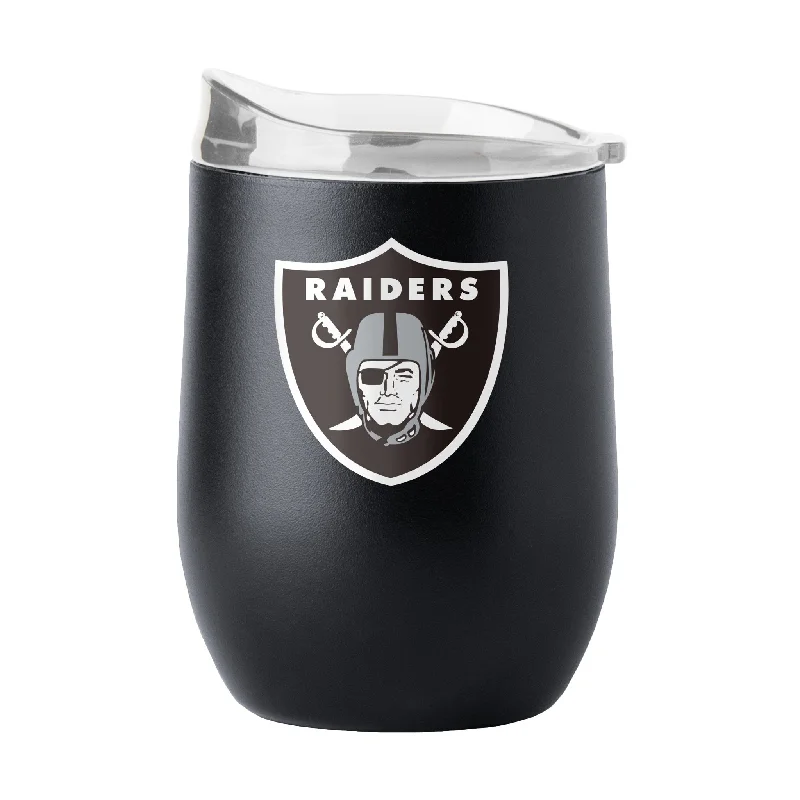 Best material for team cups-Las Vegas Raiders 16oz Flipside Powder Coat Curved Beverage