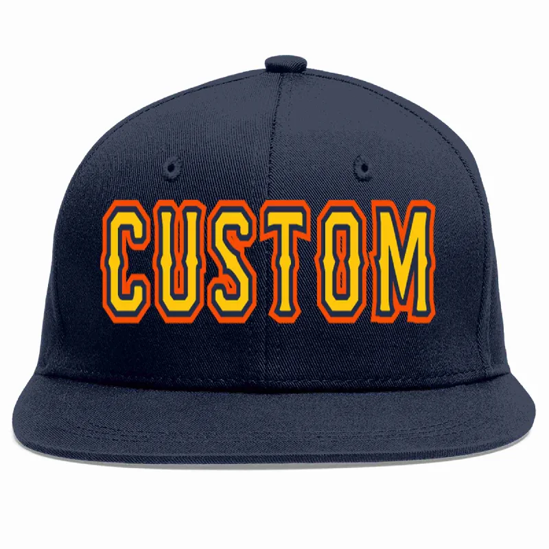 Baseball caps with sports jackets-Custom Navy Gold-Navy Casual Sport Baseball Cap