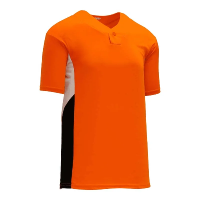 Baseball jerseys with full-color printing options-DryFlex Two-Tone Single Button Orange-Black-White Jersey