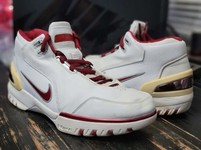 Best basketball shoes for performance-2003 Nike Zoom Lebron Generation White/Red Basketball Shoes 308214-161 Men 10.5