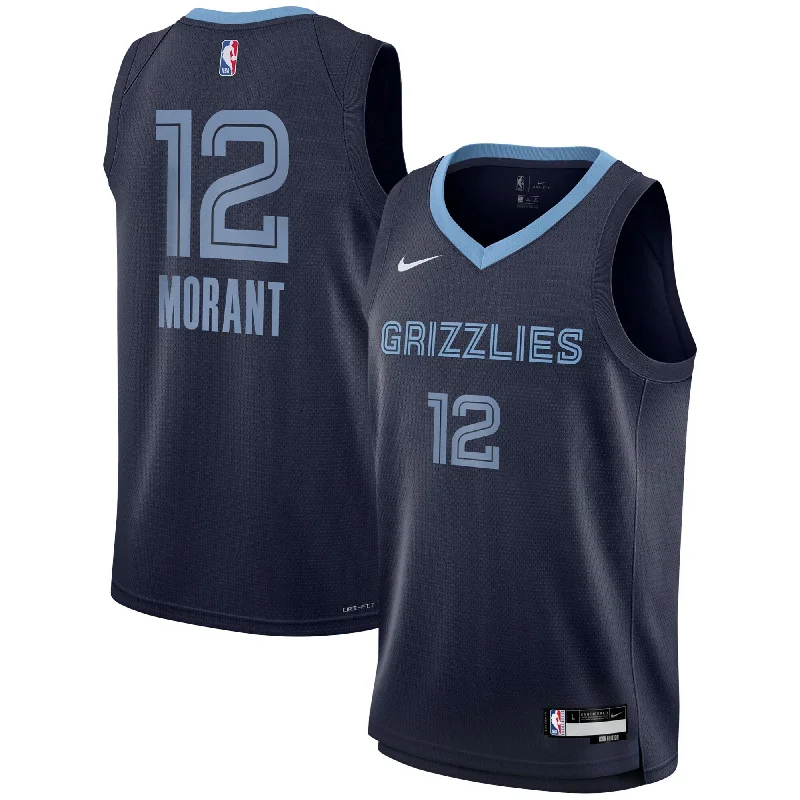 Best quality basketball jerseys for travel teams-Ja Morant Memphis Grizzlies Youth Swingman Basketball Jersey - Icon Edition - Navy