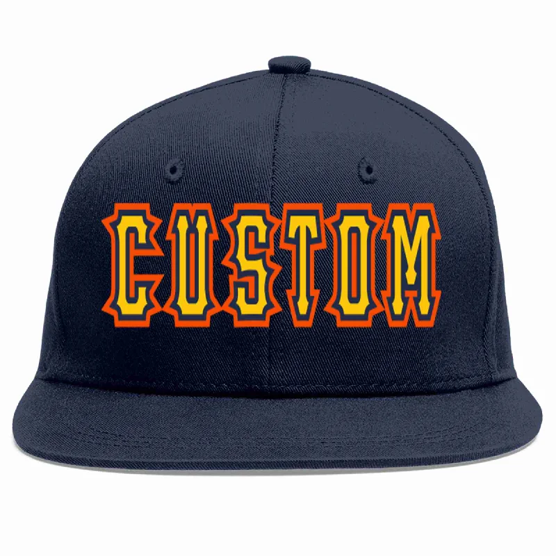 Baseball caps for all-weather use-Custom Navy Gold-Navy Casual Sport Baseball Cap