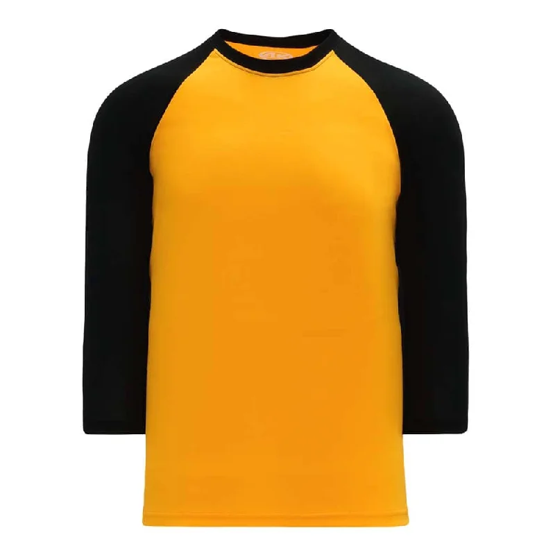 Stylish baseball jerseys for casual wear and sports events-Classic 3-4 Sleeve Baseball Gold-Black Shirt