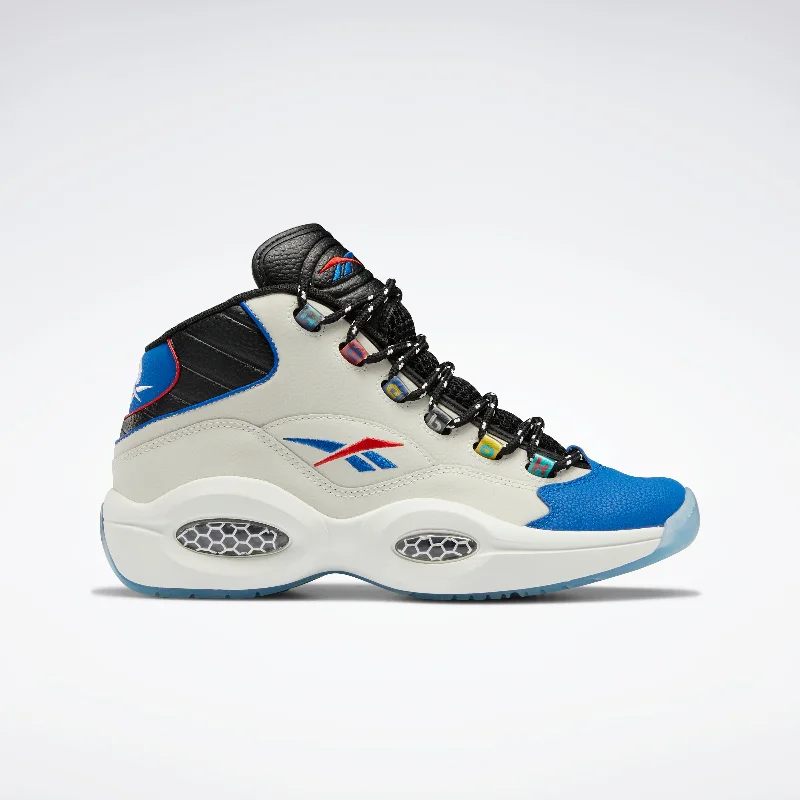 Popular basketball shoes for streetwear-Reebok Footwear Men Question Mid Shoes Chalk/Cblack/Vecblu