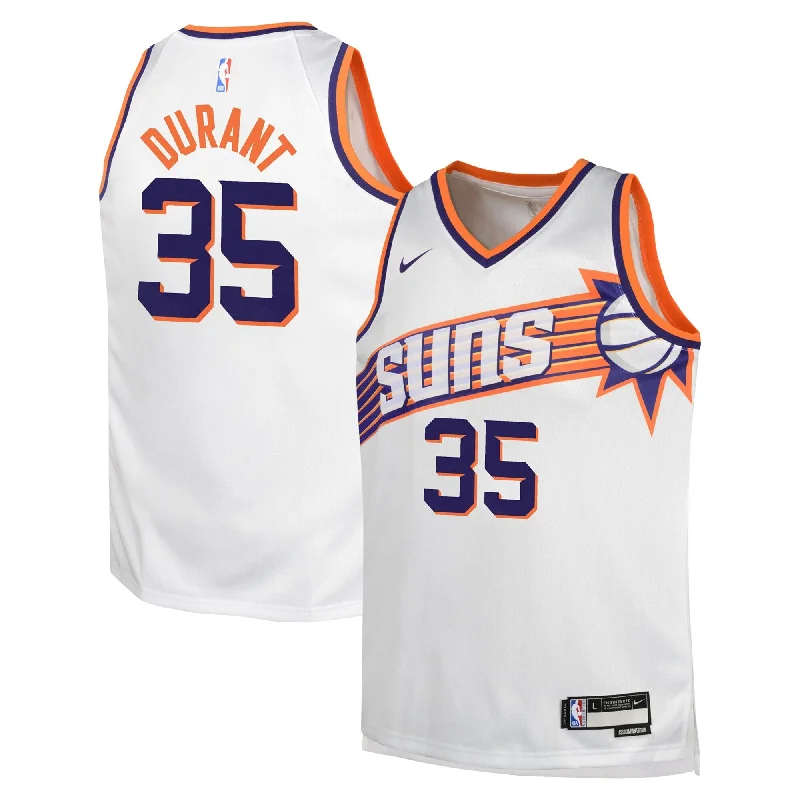 Customizable basketball jerseys for fan merchandise-Kevin Durant Phoenix Suns Youth Swingman Basketball Jersey - Association Edition - White