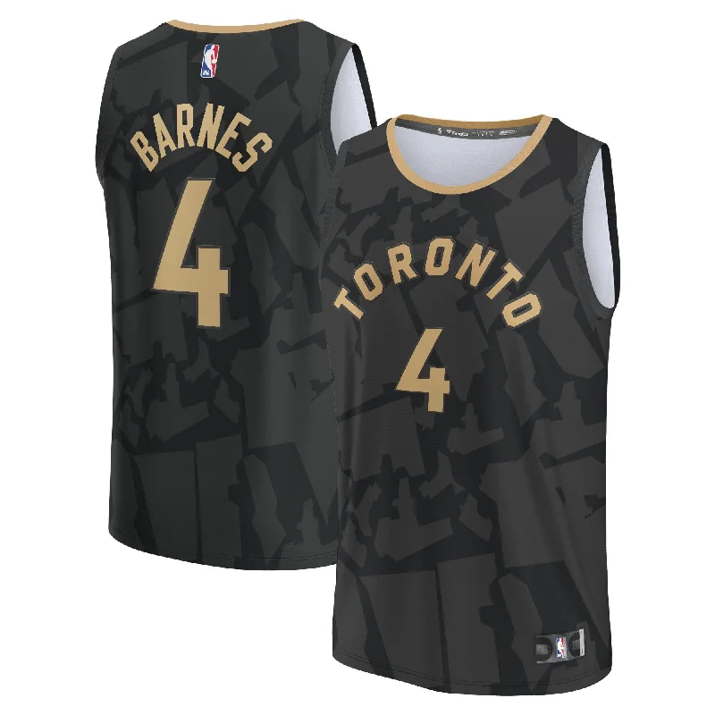 Basketball jerseys for recreational players-Scottie Barnes Toronto Raptors Branded Youth Fastbreak Basketball Jersey - City Edition - Black