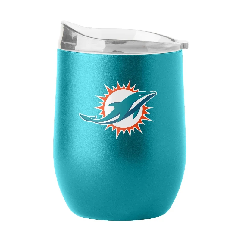 Exclusive team cups for championship events-Miami Dolphins 16oz Flipside Powder Coat Curved Beverage