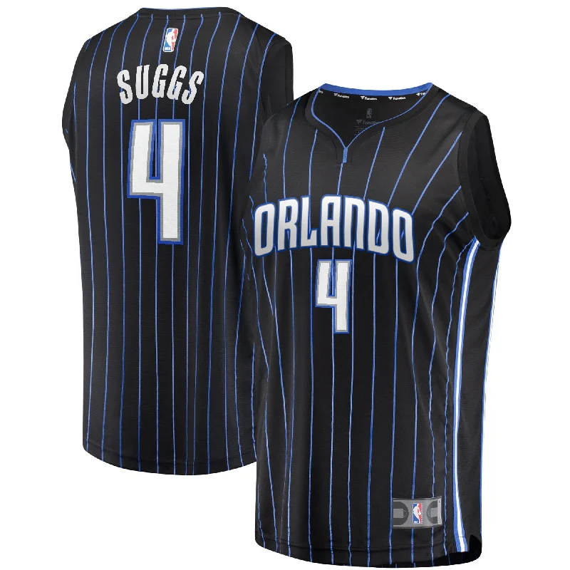 Basketball jerseys with custom patches for teams-Jalen Suggs Orlando Magic Branded Youth Fast Break Basketball Jersey Black - Icon Edition