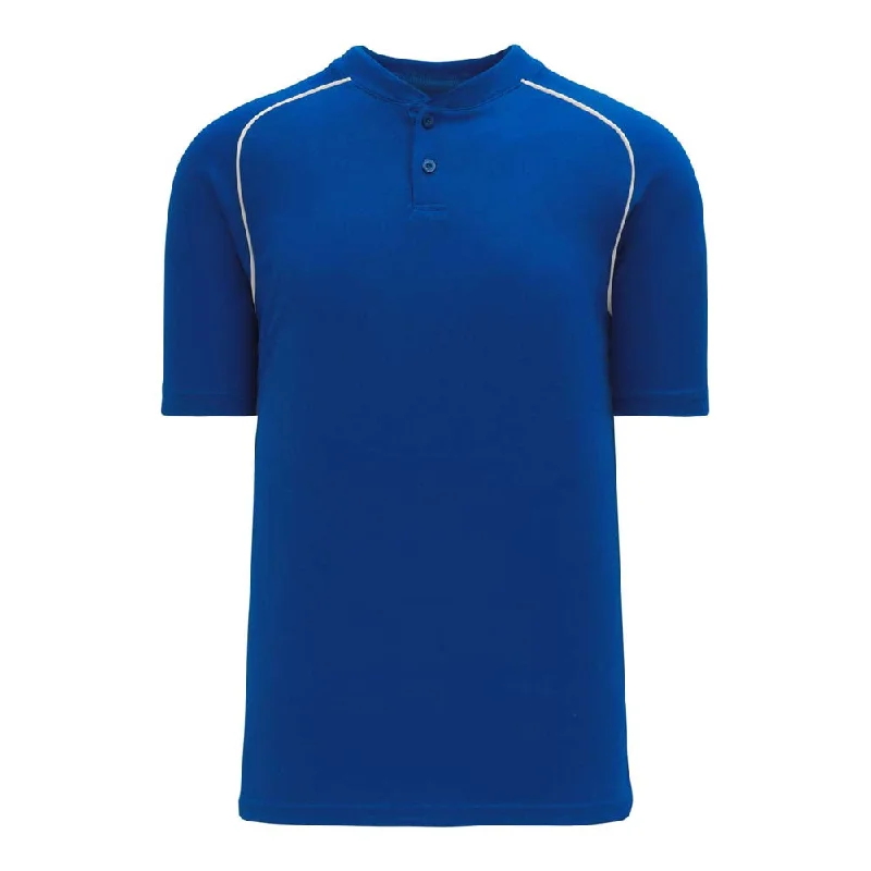 Baseball jerseys with contrasting piping for style-2-Button DryFlex Royal Jersey