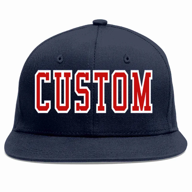 Breathable materials in baseball caps-Custom Navy Red-White Casual Sport Baseball Cap