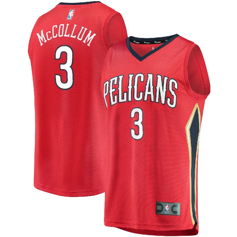 Basketball jerseys with contrasting trim for extra style-C.j. Mccollum New Orleans Pelicans Branded Youth Fast Break Player Basketball Jersey Red - Statement Edition