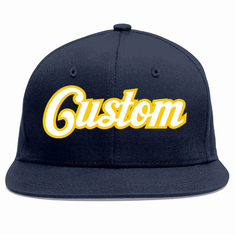 How to choose the right baseball cap-Custom Navy White-Gold Casual Sport Baseball Cap