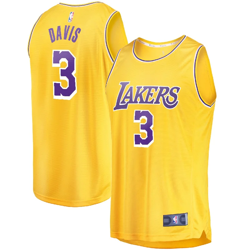 Basketball jerseys for high-impact performance-Anthony Davis Los Angeles Lakers Branded Youth Fast Break Player Basketball Jersey - Icon Edition - Gold