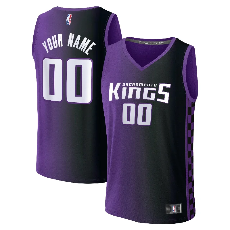 Basketball jerseys for year-round practice and play-Sacramento Kings Branded Youth Custom Fast Break Basketball Jersey - Purple - Statement Edition