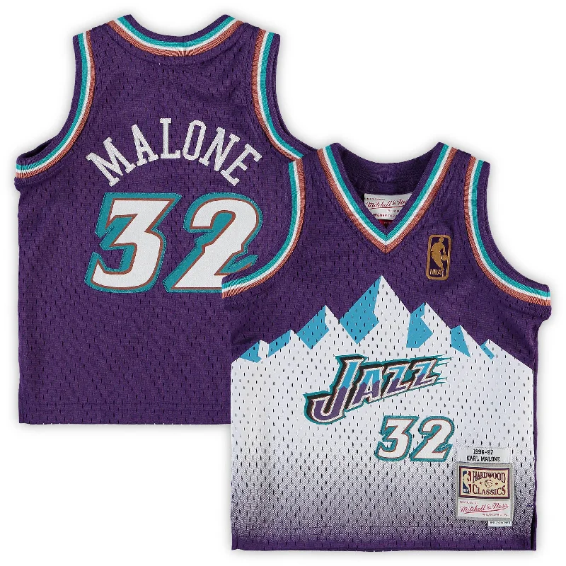 Basketball jerseys for fan merchandise and collectibles-Karl Malone Utah Jazz Infant 1996/97 Retired Player Basketball Jersey - Purple