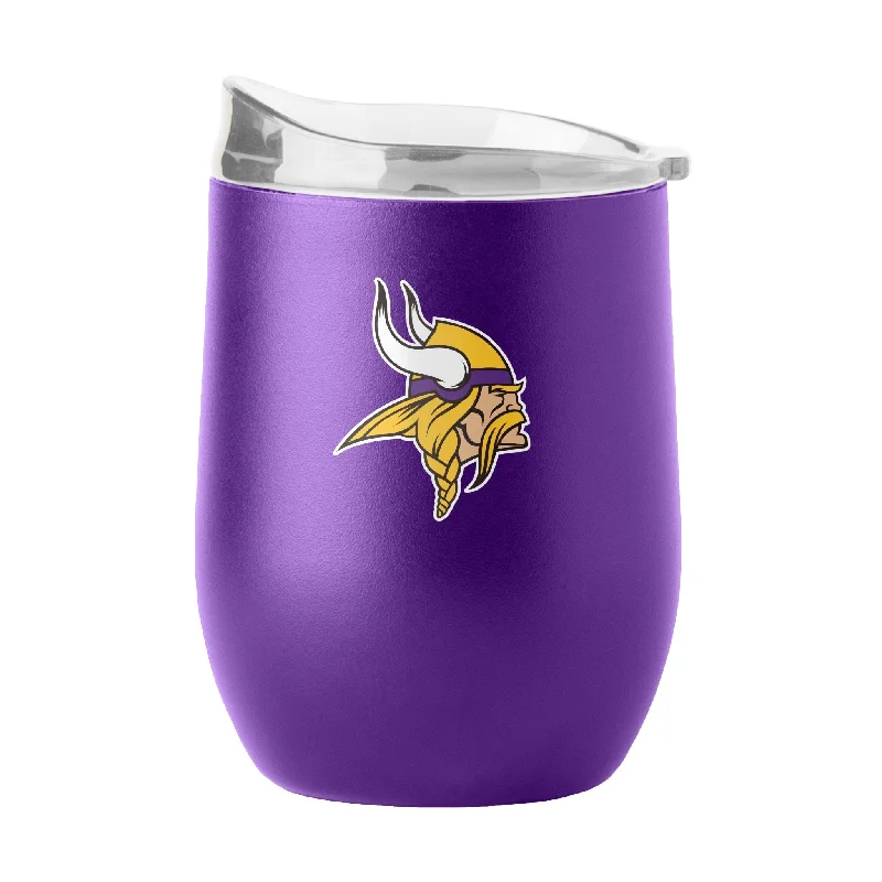 Personalized plastic team cups-Minnesota Vikings 16oz Flipside Powder Coat Curved Beverage