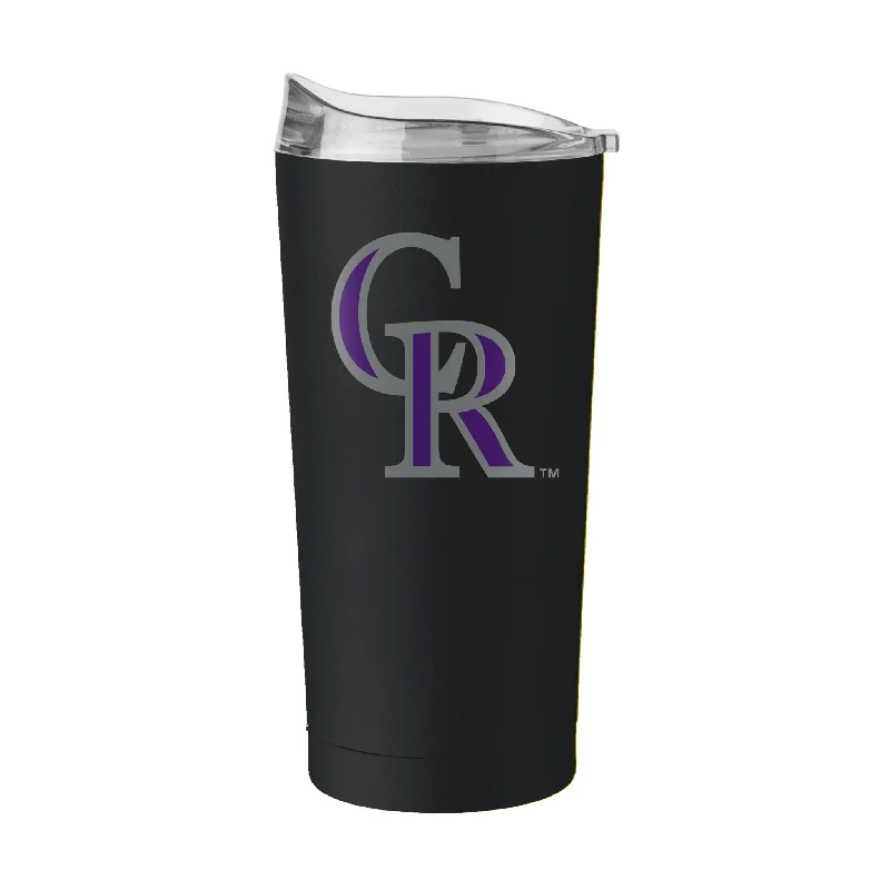 Custom logo team cups for fundraisers-Colorado Rockies 20oz Flipside Powder Coat Tumbler