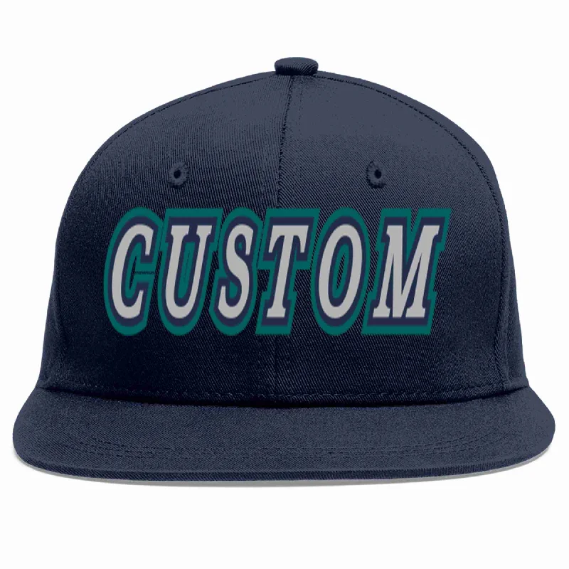 Baseball caps for long wear-Custom Navy Gray-Navy Casual Sport Baseball Cap