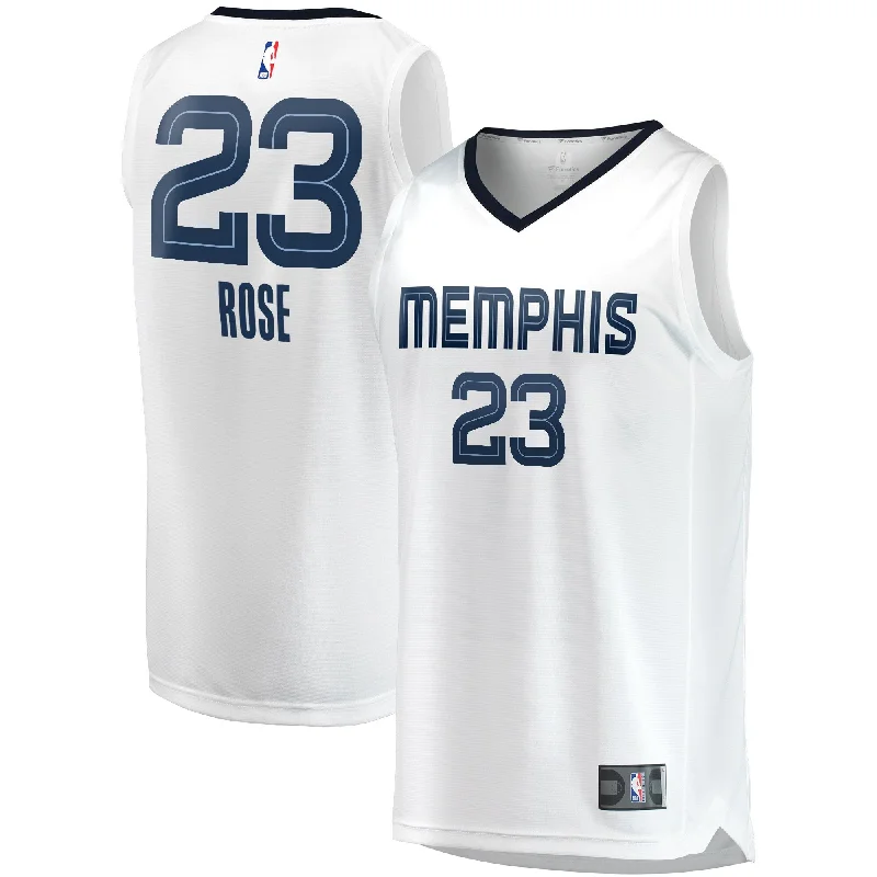 Custom basketball jerseys for youth teams-Derrick Rose Memphis Grizzlies Branded Youth Fast Break Player Basketball Jersey - Association Edition - White