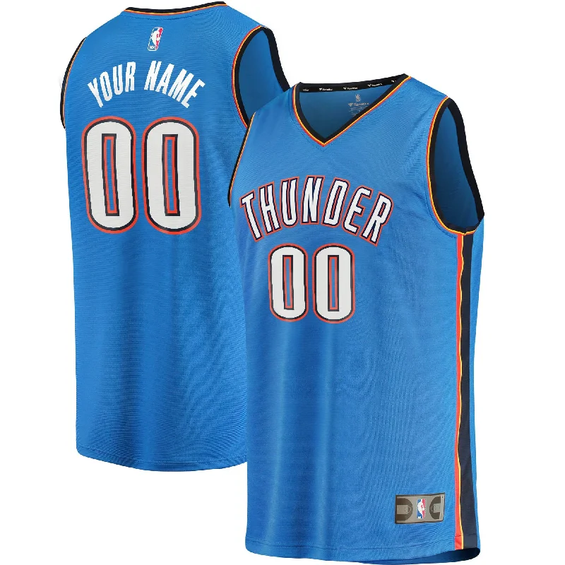 Performance-enhancing basketball jerseys for top athletes-Oklahoma City Thunder Branded Youth Fast Break Custom Basketball Jersey Blue - Icon Edition